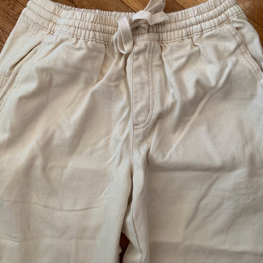Aerie Wide Leg Drawstring Cargo Pants in Off-White - Picture 2 of 4